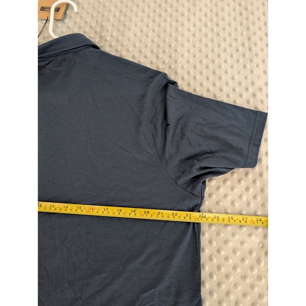 Woolly Merino Wool Shirt Men's 2XL Blue Short Sleeve Knit Button-Up Hiking NEW - Picture 7 of 8